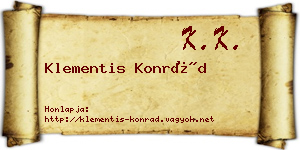 Klementis Konrád névjegykártya